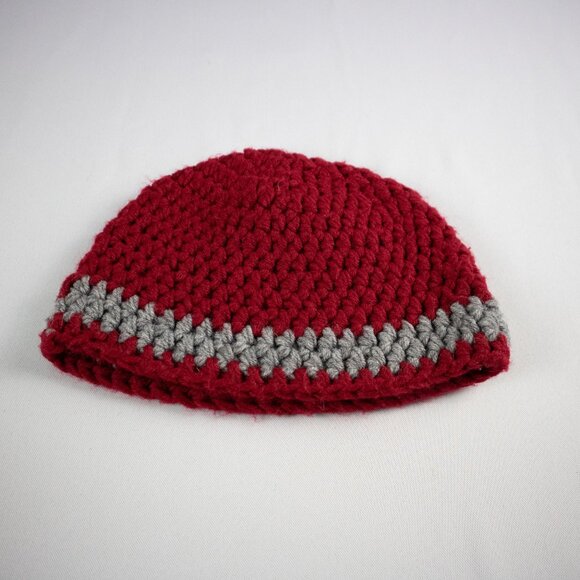 Handknit Red / Grey Thick Knit Toque - Picture 4 of 4